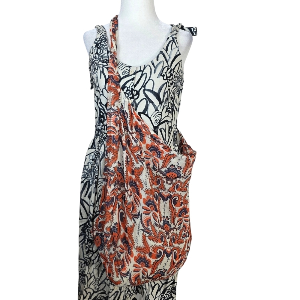 Free People canvass Printed bodo Body bag/ hobo